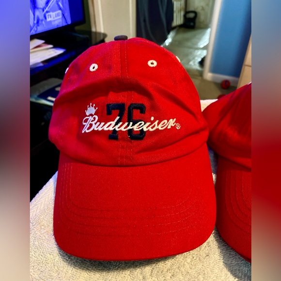 4 Brand new Budweiser 76 embroidered baseball caps. Adjustable Velcro closure. - Picture 2 of 4
